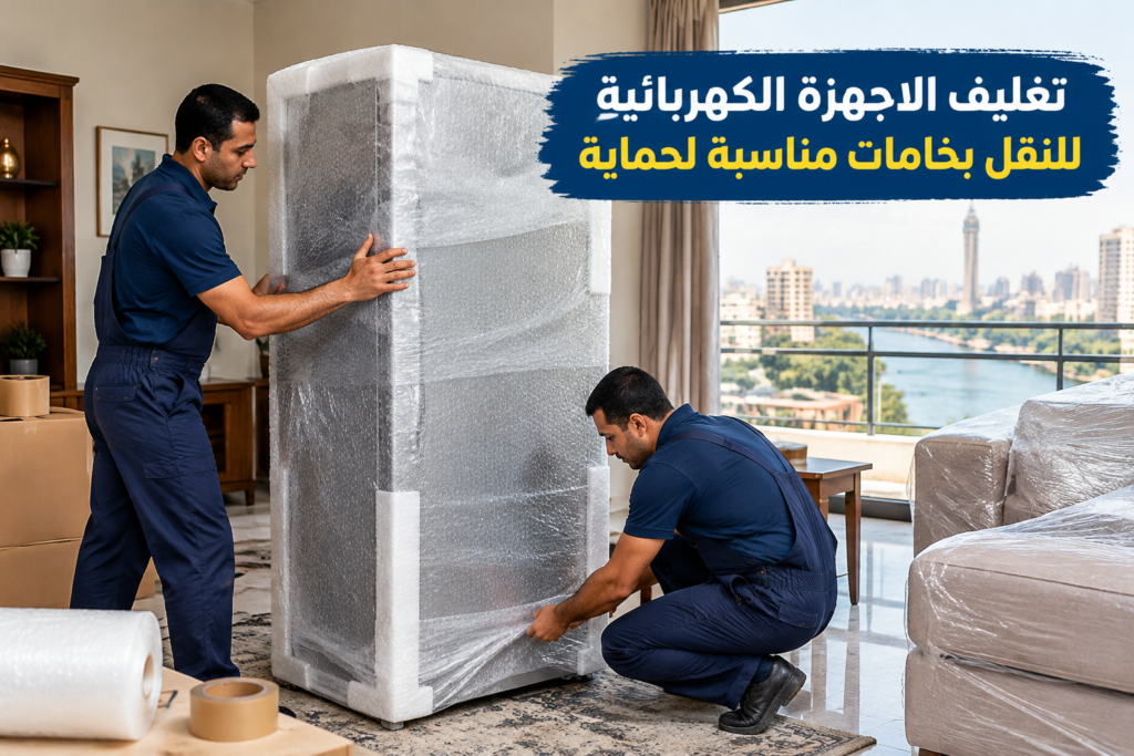 =تغليف الاجهزة الكهربائية للنقل - خدمة نقل العفش والأثاث بطريقة احترافية