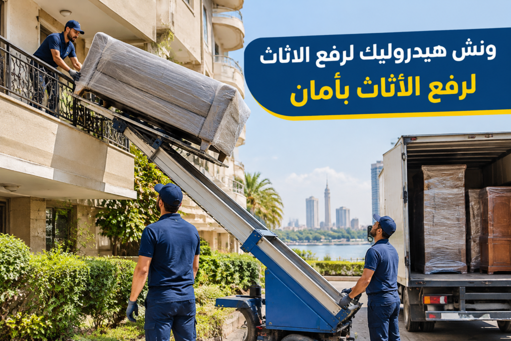 =ونش هيدروليك لرفع الاثاث - خدمة نقل العفش والأثاث بطريقة احترافية